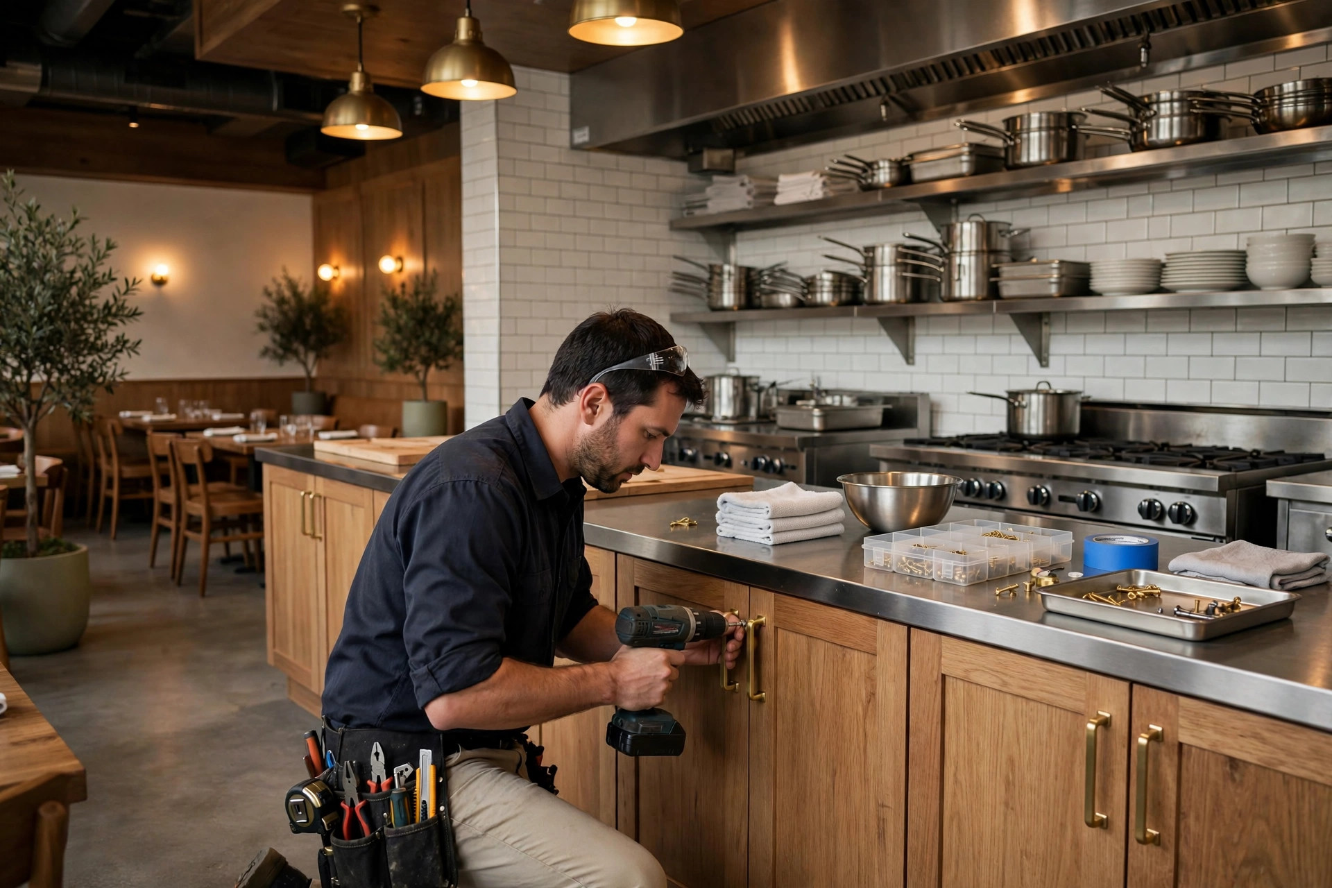 Commercial hardware and fixture repair work